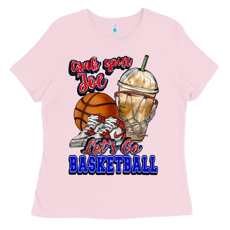 Grab Your Joe Let's Go Basketball Ladies Tee by NancyCooperArtShop | Teevron