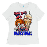 White Grab your joe let's go Basketball Ladies Tee - NancyCooperArtShop
