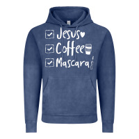 Vintage Denim Checklist Jesus Coffee Mascara Vintage Hoodie - trangStudio