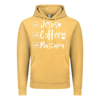 Vintage Mustard Checklist Jesus Coffee Mascara Vintage Hoodie - trangStudio