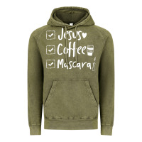 Vintage Olive Checklist Jesus Coffee Mascara Vintage Hoodie - trangStudio