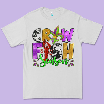 Crawfish Season Mardi Gras Carnival Fleur De Lis Premium Tee Designed By Jasminsmagicworld