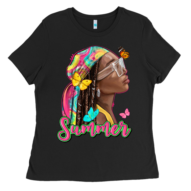 Summer Afro Ladies Tee by NancyCooperArtShop | Teevron