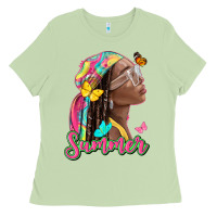 Matcha summer afro Ladies Tee - NancyCooperArtShop