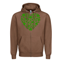 Chestnut shamrock heart Zipper Hoodie - Artiststas