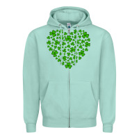 Seafoam shamrock heart Zipper Hoodie - Artiststas