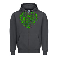 Smoke shamrock heart Zipper Hoodie - Artiststas