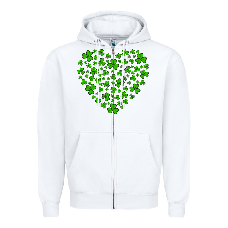 Shamrock Heart Zipper Hoodie by Artiststas | Teevron