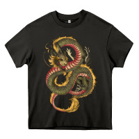 Asphalt green and yellow dragon Heavy Core Tee - RanaPortraitStore