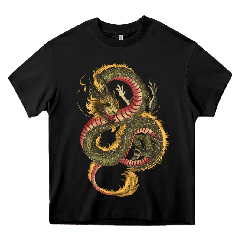 Green And Yellow Dragon Heavy Core Tee by RanaPortraitStore | Teevron