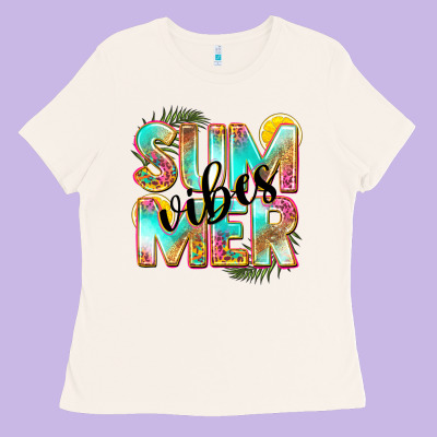 Summer Vibes Ladies Tee Designed By Nancycooperartshop
