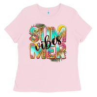 Bubblegum Pink summer vibes Ladies Tee - NancyCooperArtShop