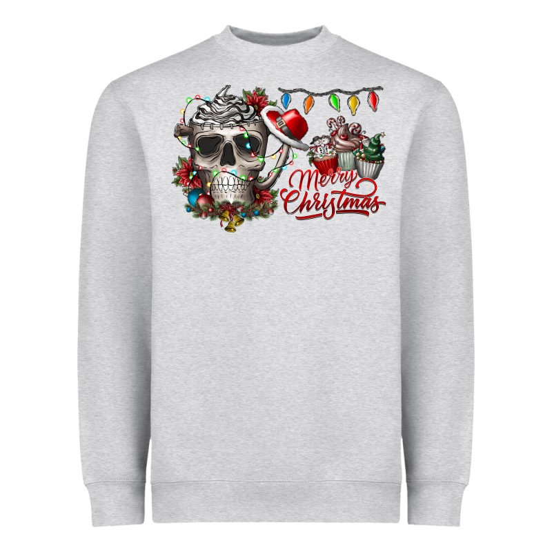 Merry Christmas  Skull Heavyweight Sweatshirt by CowhideDigitalArt | Teevron