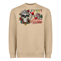 Mushroom Merry Christmas  skull Heavyweight Sweatshirt - CowhideDigitalArt