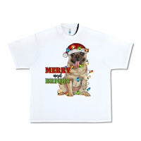 White merry and bright pug Urban Heavy Tee - RanaPortraitStore