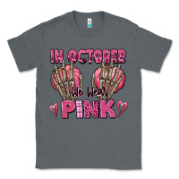 Charcoal Heather in october we wear pink skeleton Classic Tee - texasbilliewilder