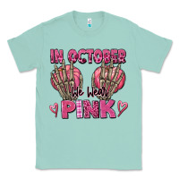 Seafoam in october we wear pink skeleton Classic Tee - texasbilliewilder