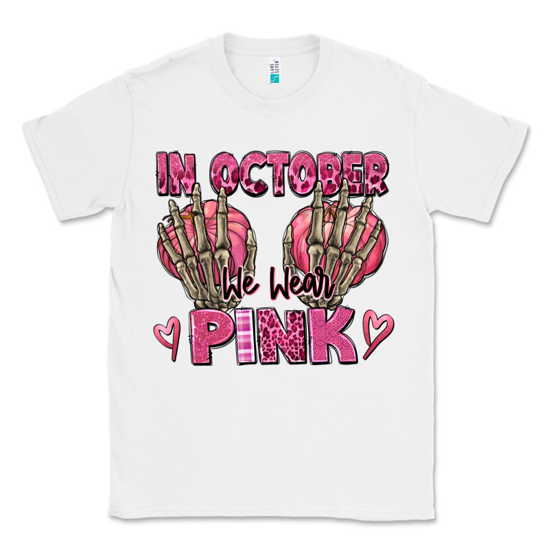 In October We Wear Pink Skeleton Classic Tee by texasbilliewilder | Teevron