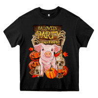 Black halloween party pig Heavy Core Tee - RanaPortraitStore