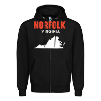 Black norfolk virginia usa state america travel virginian Zipper Hoodie - trangStudio
