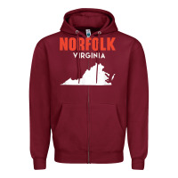 Burgundy norfolk virginia usa state america travel virginian Zipper Hoodie - trangStudio
