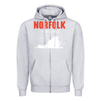Heather Grey norfolk virginia usa state america travel virginian Zipper Hoodie - trangStudio