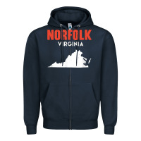 Navy norfolk virginia usa state america travel virginian Zipper Hoodie - trangStudio