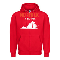 Red norfolk virginia usa state america travel virginian Zipper Hoodie - trangStudio