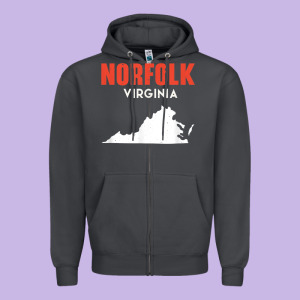 Norfolk Virginia Usa State America Travel Virginian Zipper Hoodie Designed By Trangstudio