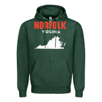 Sports Green norfolk virginia usa state america travel virginian Zipper Hoodie - trangStudio