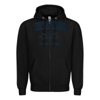 Black Turks And Caicos Vintage Navy Crossed Oars & Boat Anchor Zipper Hoodie - trangStudio