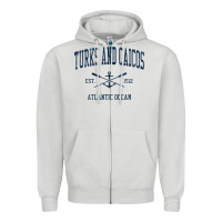 Dove Grey Turks And Caicos Vintage Navy Crossed Oars & Boat Anchor Zipper Hoodie - trangStudio