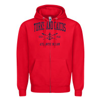 Red Turks And Caicos Vintage Navy Crossed Oars & Boat Anchor Zipper Hoodie - trangStudio