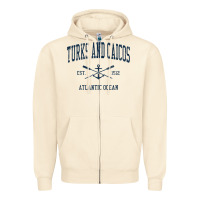 Sandshell Turks And Caicos Vintage Navy Crossed Oars & Boat Anchor Zipper Hoodie - trangStudio