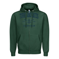 Sports Green Turks And Caicos Vintage Navy Crossed Oars & Boat Anchor Zipper Hoodie - trangStudio