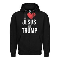 Black I Love Jesus And Trump Republican Conservative Gift Zipper Hoodie - trangStudio