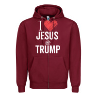 Burgundy I Love Jesus And Trump Republican Conservative Gift Zipper Hoodie - trangStudio