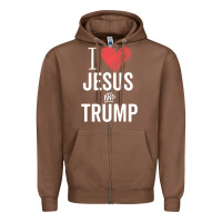 Chestnut I Love Jesus And Trump Republican Conservative Gift Zipper Hoodie - trangStudio