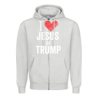 Dove Grey I Love Jesus And Trump Republican Conservative Gift Zipper Hoodie - trangStudio