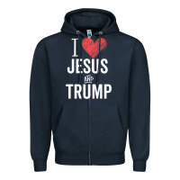 Navy I Love Jesus And Trump Republican Conservative Gift Zipper Hoodie - trangStudio