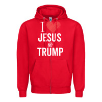 Red I Love Jesus And Trump Republican Conservative Gift Zipper Hoodie - trangStudio