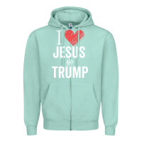 Seafoam I Love Jesus And Trump Republican Conservative Gift Zipper Hoodie - trangStudio