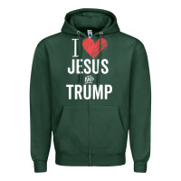Sports Green I Love Jesus And Trump Republican Conservative Gift Zipper Hoodie - trangStudio