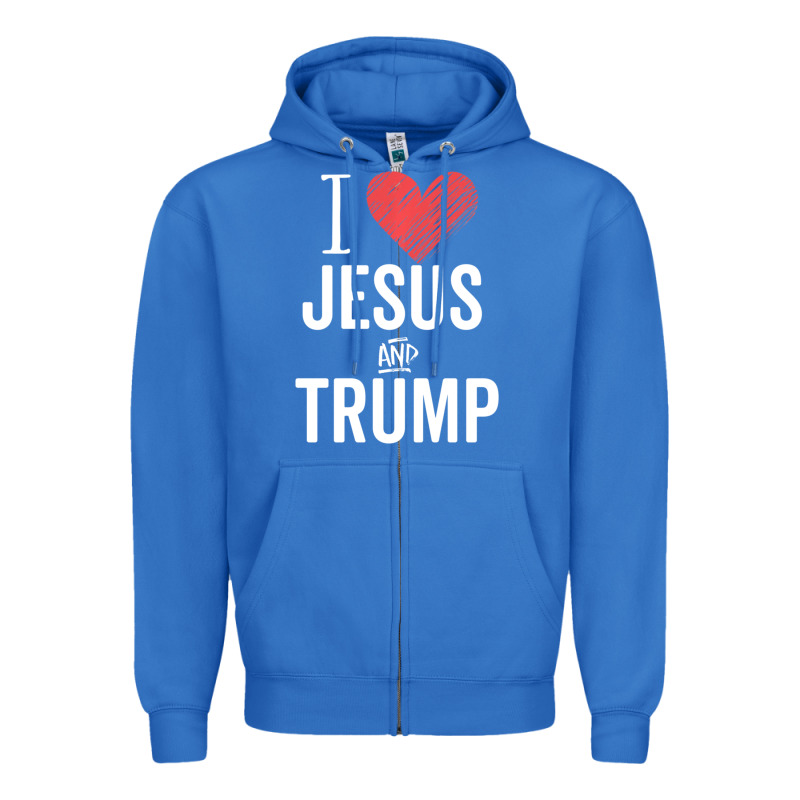 I Love Jesus And Trump Republican Conservative Gift Zipper Hoodie by trangStudio | Teevron