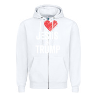 White I Love Jesus And Trump Republican Conservative Gift Zipper Hoodie - trangStudio