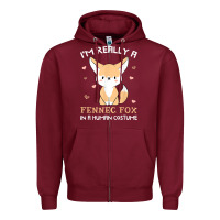 Burgundy i'm really a fennec fox in a human costume funny gift t shirt Zipper Hoodie - trangStudio
