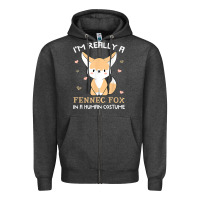 Charcoal Heather i'm really a fennec fox in a human costume funny gift t shirt Zipper Hoodie - trangStudio