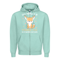 Seafoam i'm really a fennec fox in a human costume funny gift t shirt Zipper Hoodie - trangStudio