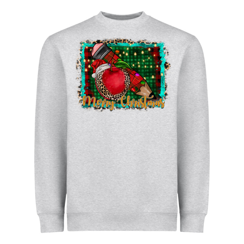Merry Christmas Teacher Heavyweight Sweatshirt by CowhideDigitalArt | Teevron
