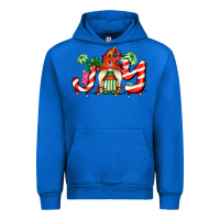 Cobalt joy with gnomes and christmas cookie and candies Urban Hoodie - AdoDesignShop